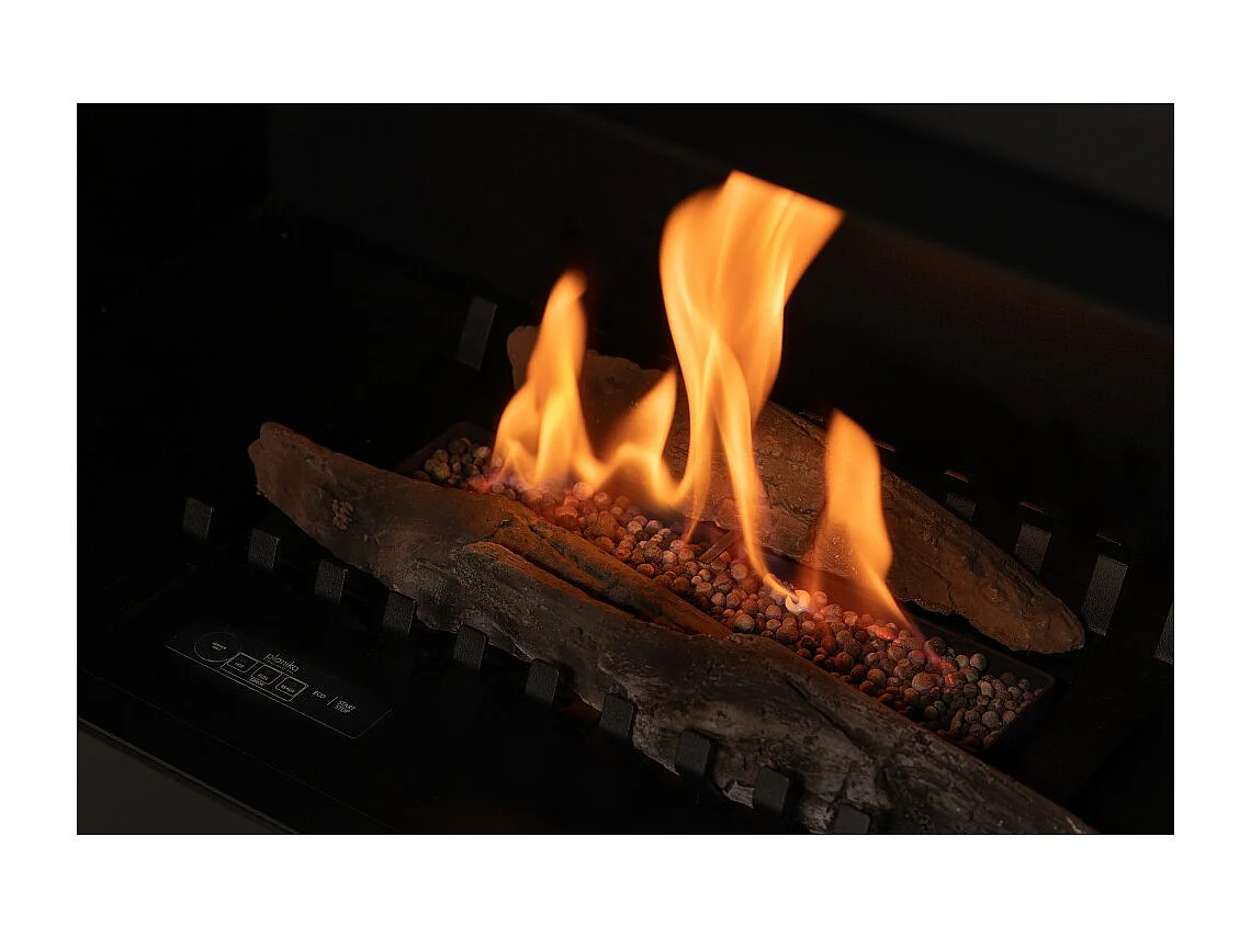 Planika - Camino a Bioetanolo Senso Fireplace BEV Senza Canna Fumaria, Controllo Remoto, Acciaio, Pannelli laterali smontabili