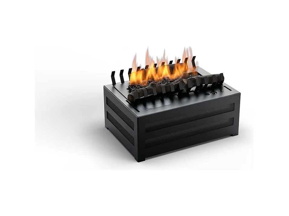 Planika - Brûleur bioéthanol sans conduit Senso Basket BEV, télécommande, flamme réelle, acier