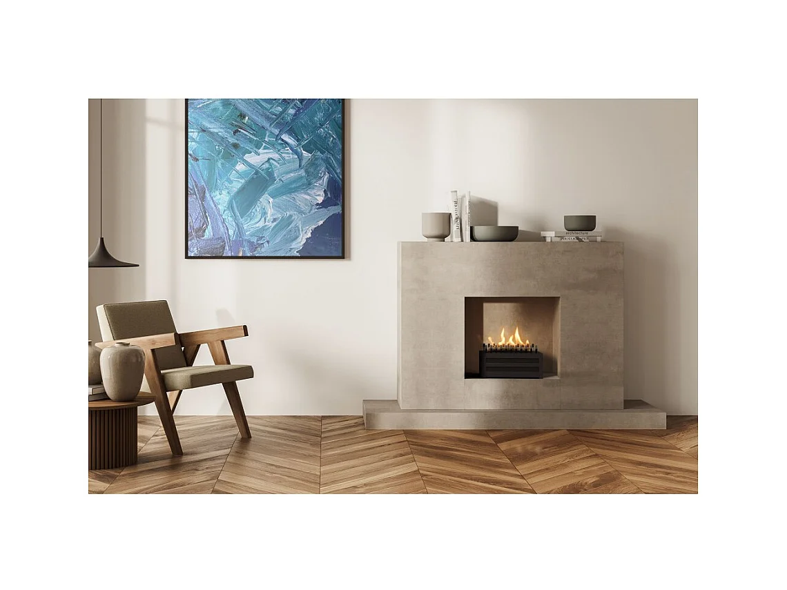 Planika - Brûleur bioéthanol sans conduit Senso Basket BEV, télécommande, flamme réelle, acier