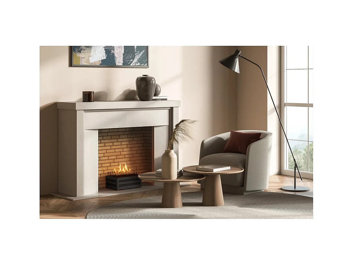 Planika - Brûleur bioéthanol sans conduit Senso Basket BEV, télécommande, flamme réelle, acier