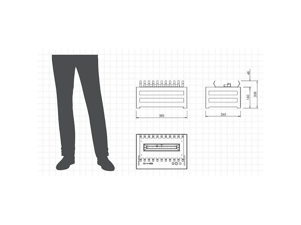 Planika - Brûleur bioéthanol sans conduit Senso Basket BEV, télécommande, flamme réelle, acier