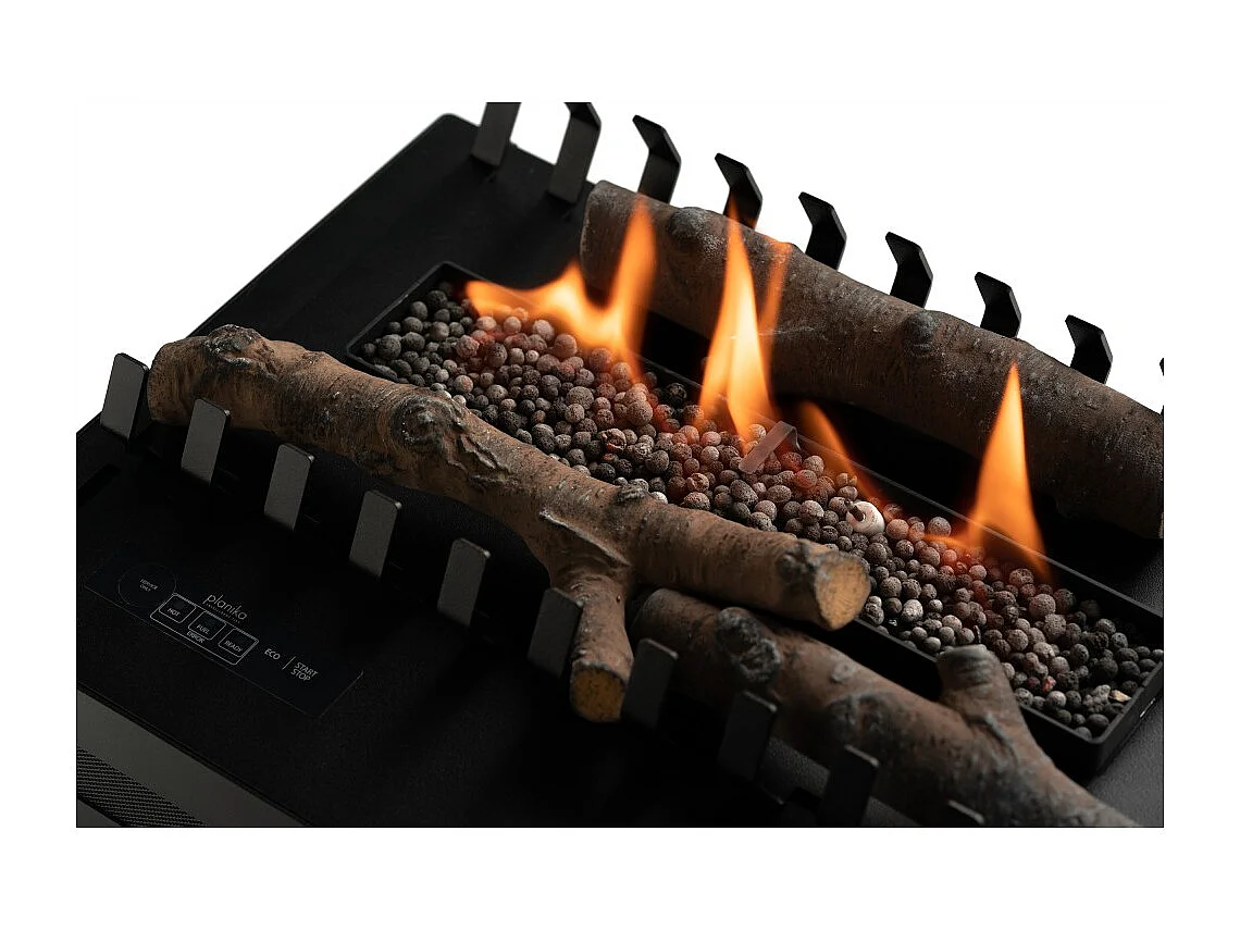 Planika - Bruciatore a Bioetanolo Senso Basket BEV Senza Canna Fumaria, Controllo Remoto, Fiamma Reale, Acciaio