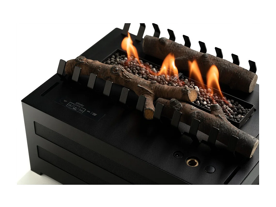 Planika - Bruciatore a Bioetanolo Senso Basket BEV Senza Canna Fumaria, Controllo Remoto, Fiamma Reale, Acciaio