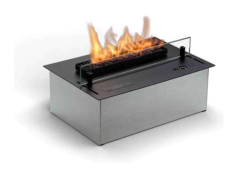 Planika - Quemador de bioetanol sin ventilación Senso Burner BEV, control remoto, llama real, acero
