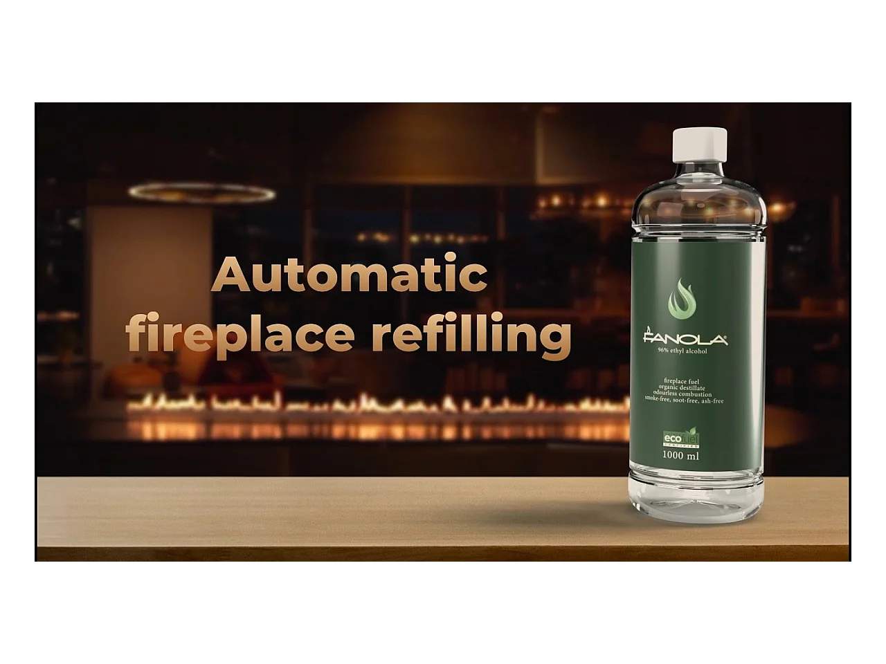 Planika - Brûleur bioéthanol sans conduit Senso Burner BEV, télécommande, flamme réelle, acier