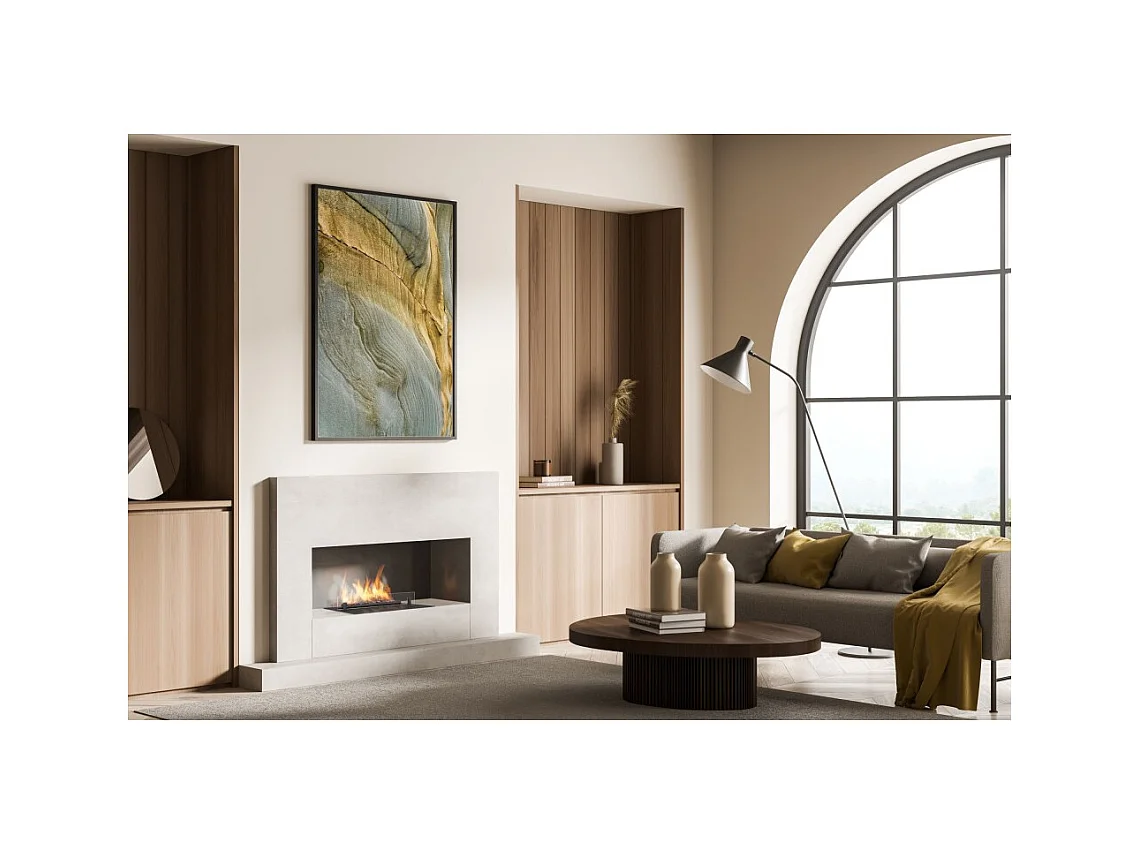 Planika - Brûleur bioéthanol sans conduit Senso Burner BEV, télécommande, flamme réelle, acier