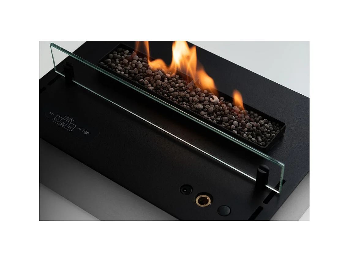 Planika - Brûleur bioéthanol sans conduit Senso Burner BEV, télécommande, flamme réelle, acier