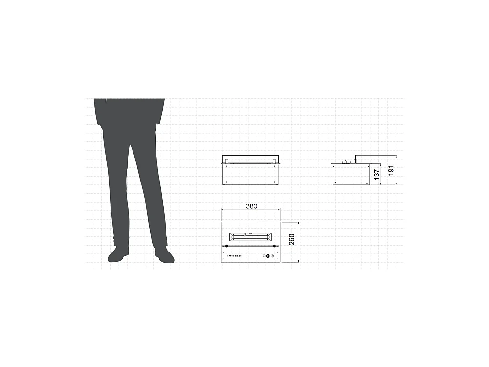 Planika - Brûleur bioéthanol sans conduit Senso Burner BEV, télécommande, flamme réelle, acier