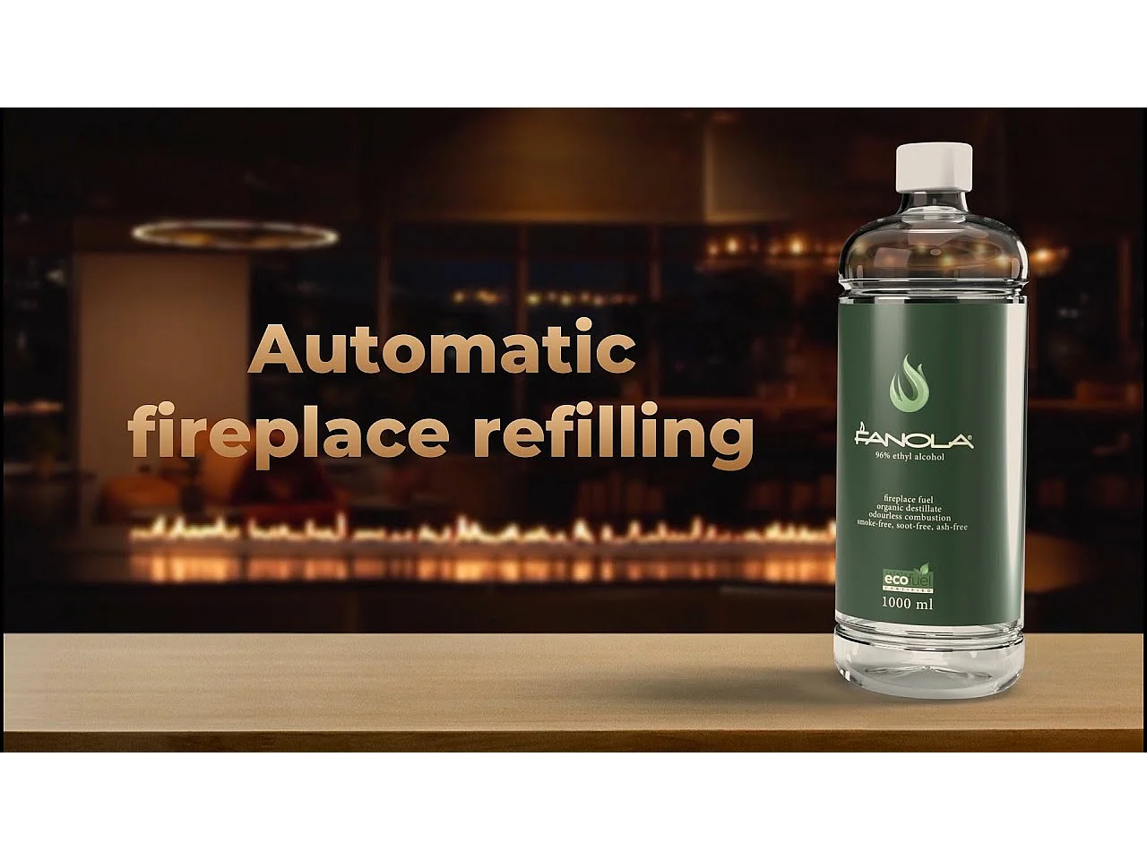 Planika - Bruciatore a Bioetanolo Senso Burner BEV Senza Canna Fumaria, Controllo Remoto, Fiamma Reale, Acciaio