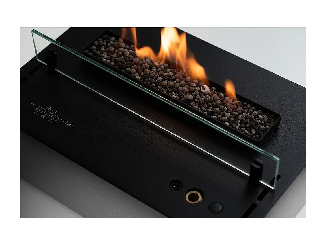 Planika - Bruciatore a Bioetanolo Senso Burner BEV Senza Canna Fumaria, Controllo Remoto, Fiamma Reale, Acciaio