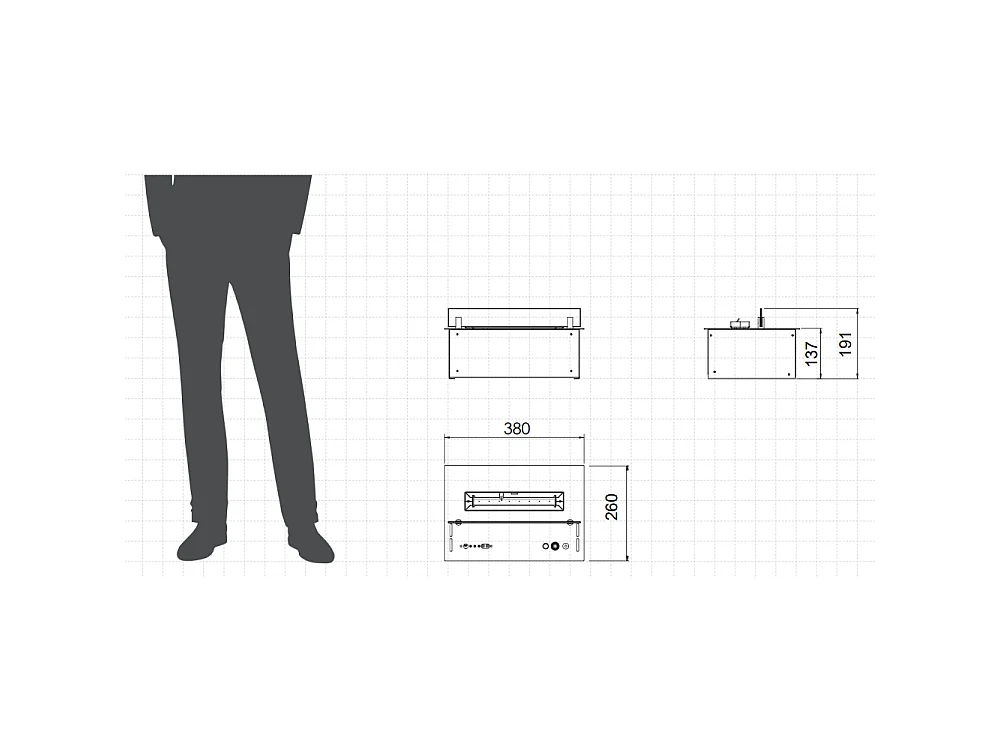 Planika - Senso Burner BEV Ventless Bio-ethanolbrander, afstandsbediening, echte vlam, staal