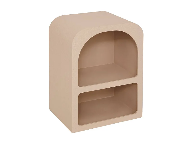 Table de nuit Chevet avec 2 niches coloris beige - Longueur 40 x Profondeur 30 x Hauteur 55 cm