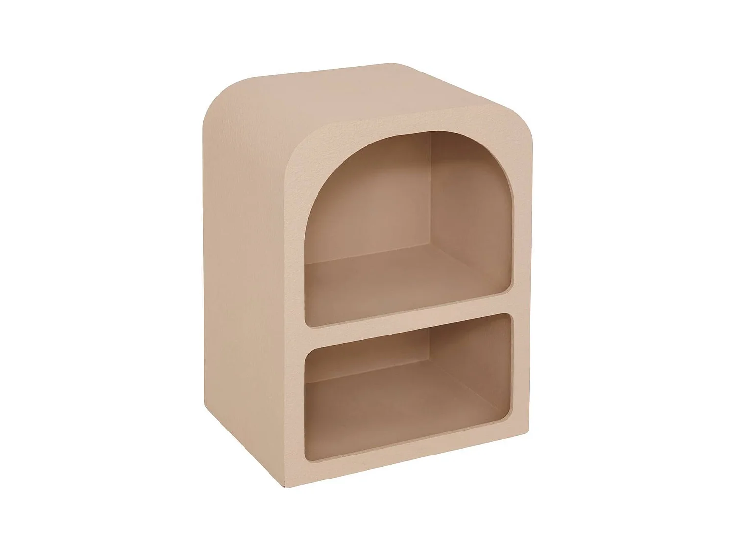 Table de nuit Chevet avec 2 niches coloris beige - Longueur 40 x Profondeur 30 x Hauteur 55 cm