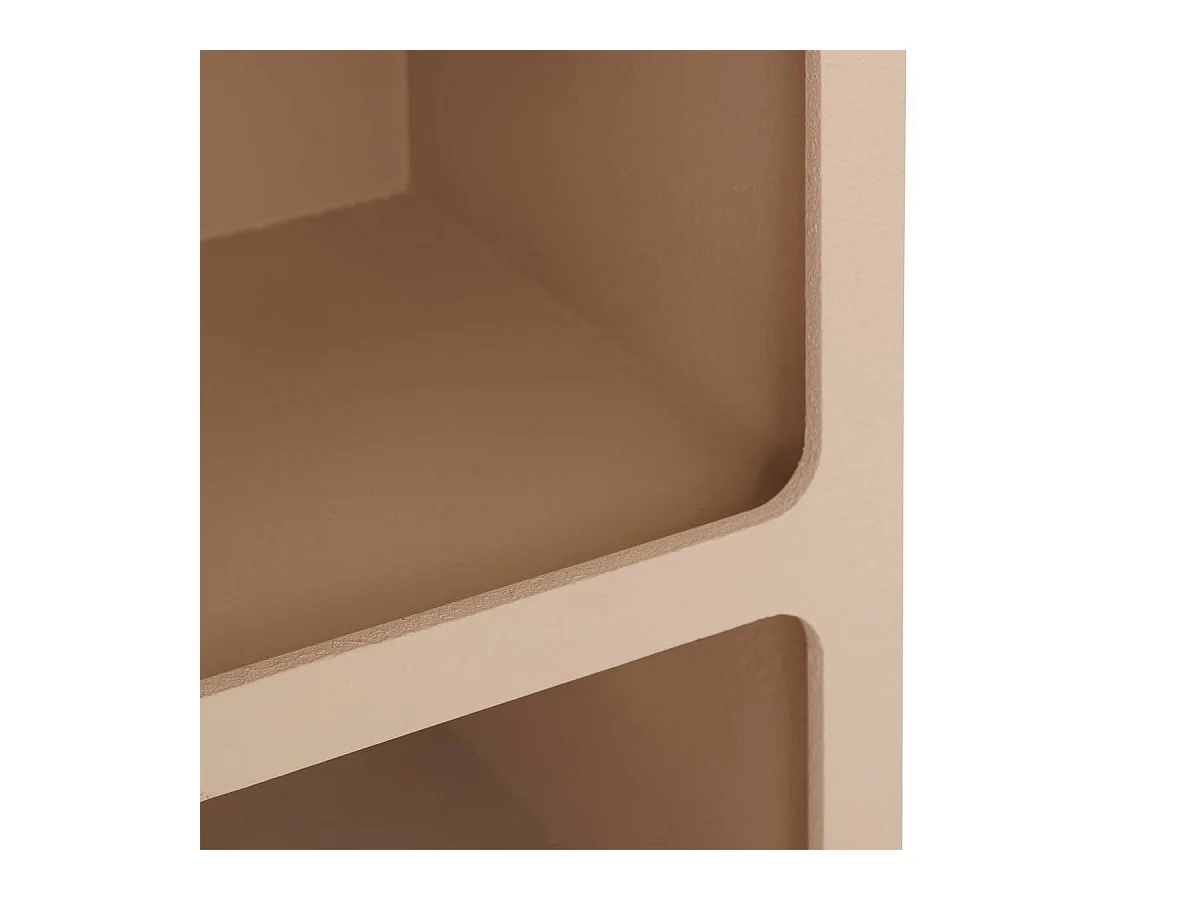 Table de nuit Chevet avec 2 niches coloris beige - Longueur 40 x Profondeur 30 x Hauteur 55 cm