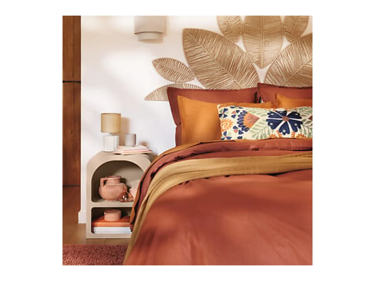 Table de nuit Chevet avec 2 niches coloris beige - Longueur 40 x Profondeur 30 x Hauteur 55 cm