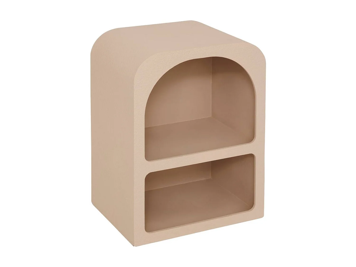 Table de nuit Chevet avec 2 niches coloris beige - Longueur 40 x Profondeur 30 x Hauteur 55 cm