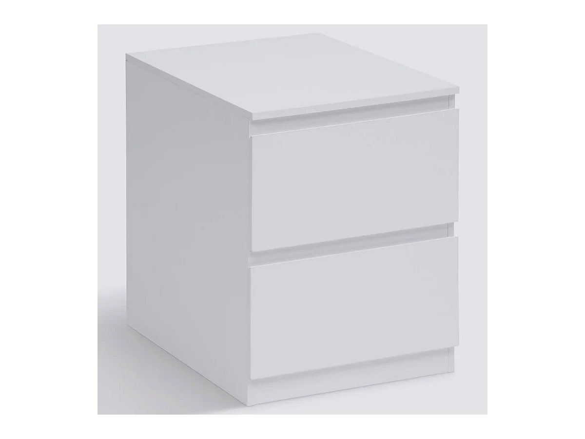 Table de nuit , chevet de 3 tiroirs coloris blanc - Longueur 38 x Profondeur 48 x Hauteur 50 cm