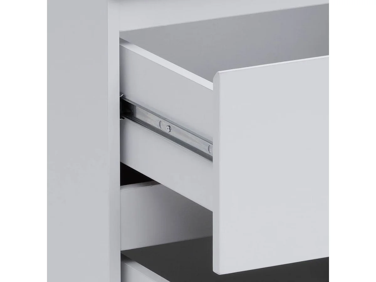 Table de nuit , chevet de 3 tiroirs coloris blanc - Longueur 38 x Profondeur 48 x Hauteur 50 cm