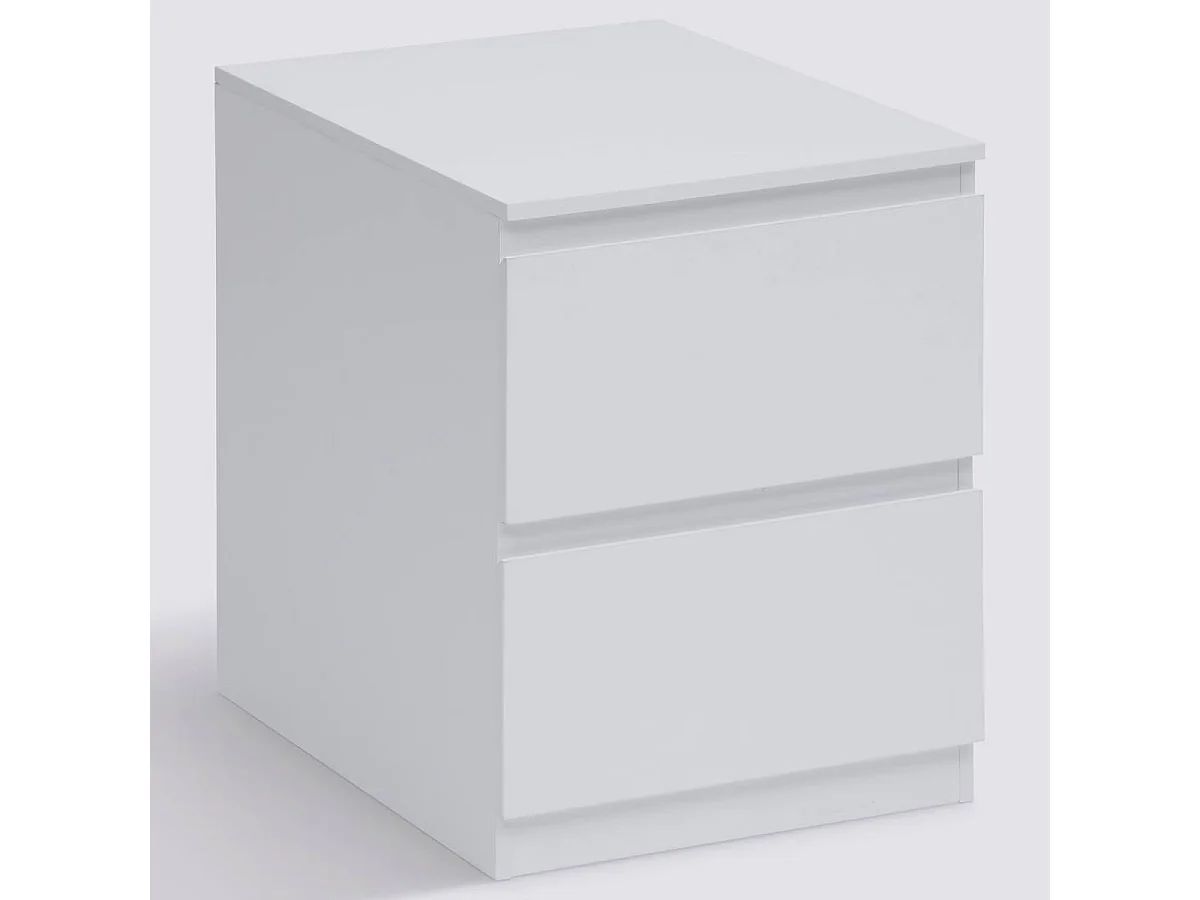 Table de nuit , chevet de 3 tiroirs coloris blanc - Longueur 38 x Profondeur 48 x Hauteur 50 cm