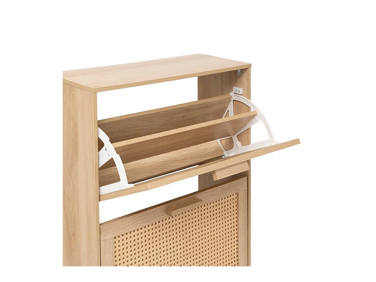 Meuble colonne à chaussures 3 tiroirs 18 paires - Longueur 60 x Profondeur 24 x Hauteur 113 cm