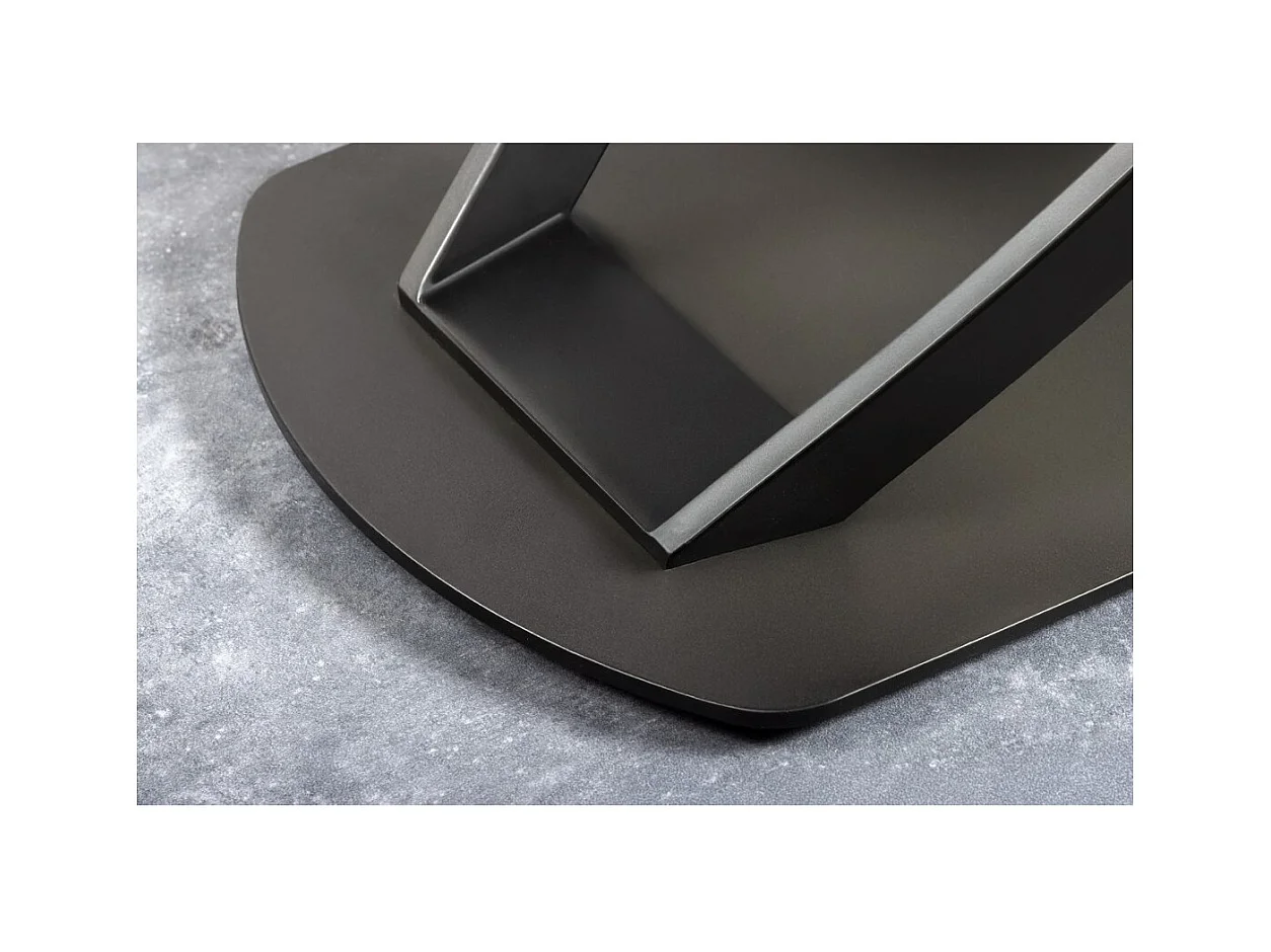 Table ATONIA – Ovale extensible 130 à 190 cm – Plateau céramique effet marbre blanc – Pieds métal – Style moderne