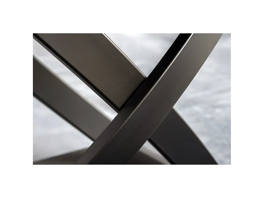 Tafel ATONIA – Ovaal uitschuifbaar van 130 tot 190 cm – Blad van keramiek met wit marmer effect – Metalen poten – Moderne stijl