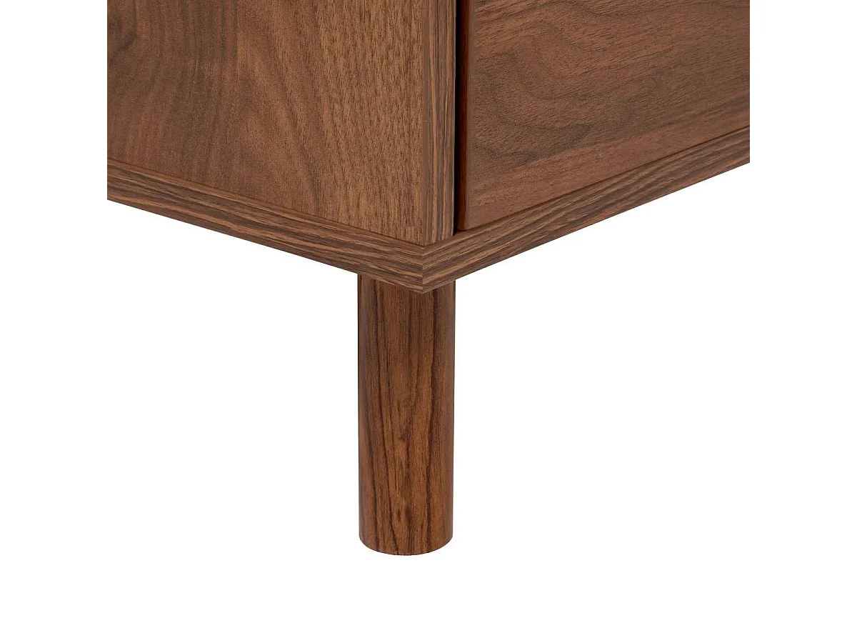 Table de nuit , Chevet 2 étagères et 1 porte coloris effet bois foncé - Longueur 40 x Profondeur 40 x Hauteur 57,5 cm