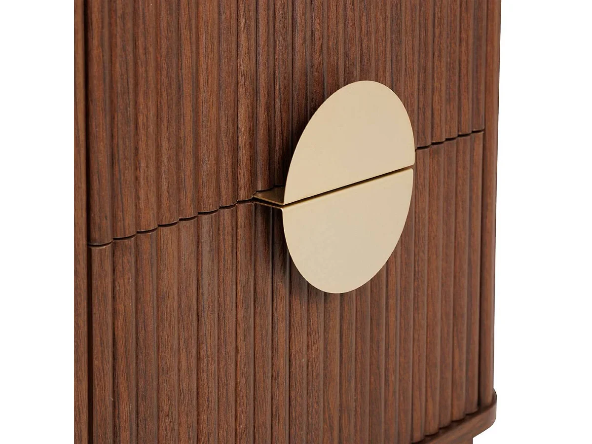 Table de nuit Chevet avec 2 tiroirs coloris Noyer - Longueur 45 x Profondeur 40 x Hauteur 50 cm