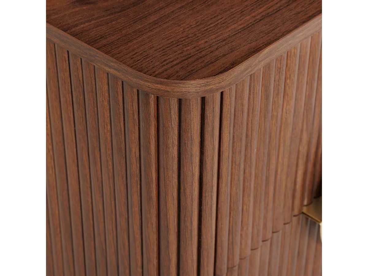 Table de nuit Chevet avec 2 tiroirs coloris Noyer - Longueur 45 x Profondeur 40 x Hauteur 50 cm