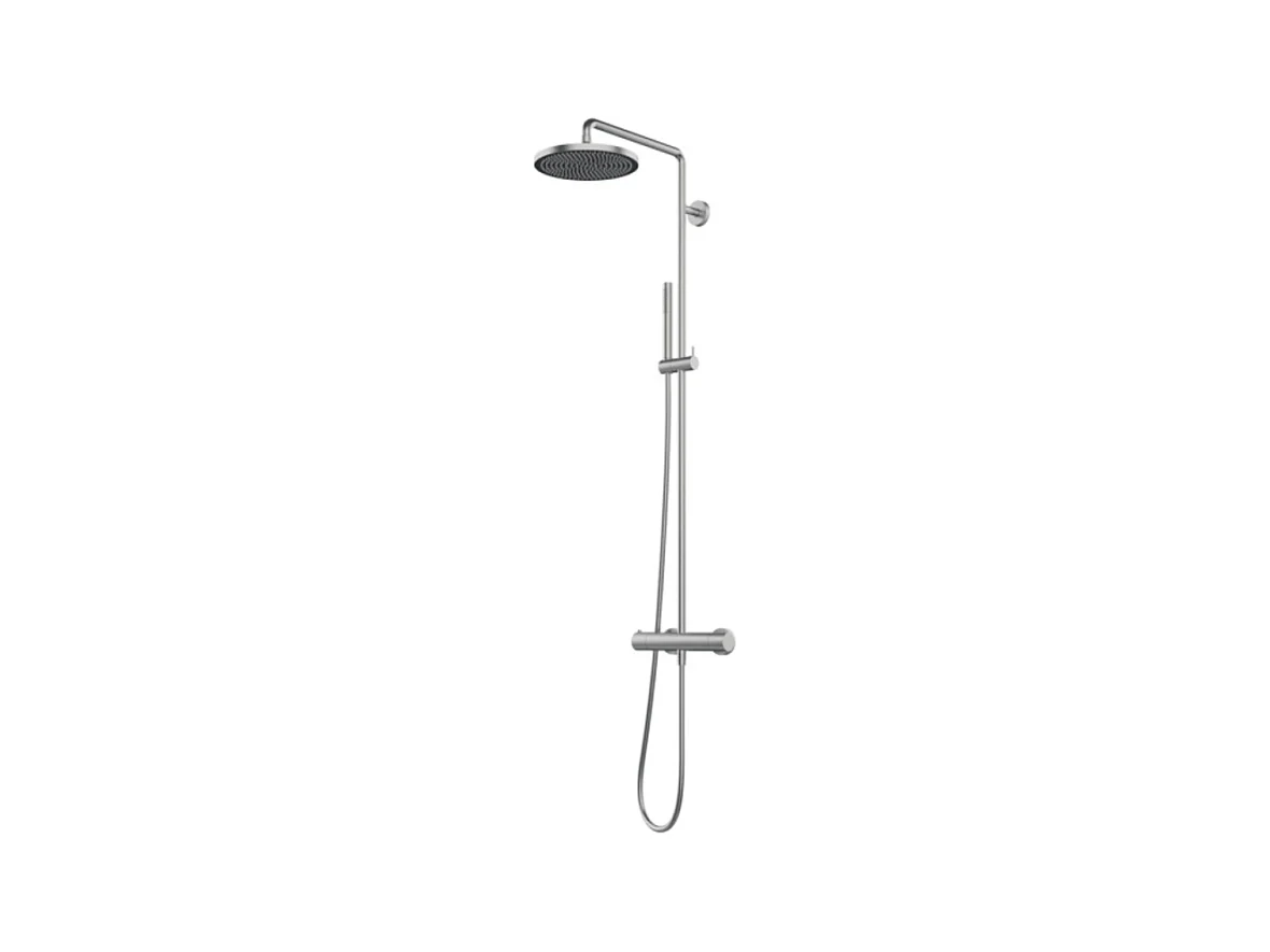 Colonne de douche extérieure murale thermostatique CRISTINA ONDYNA Inox 316 en inox