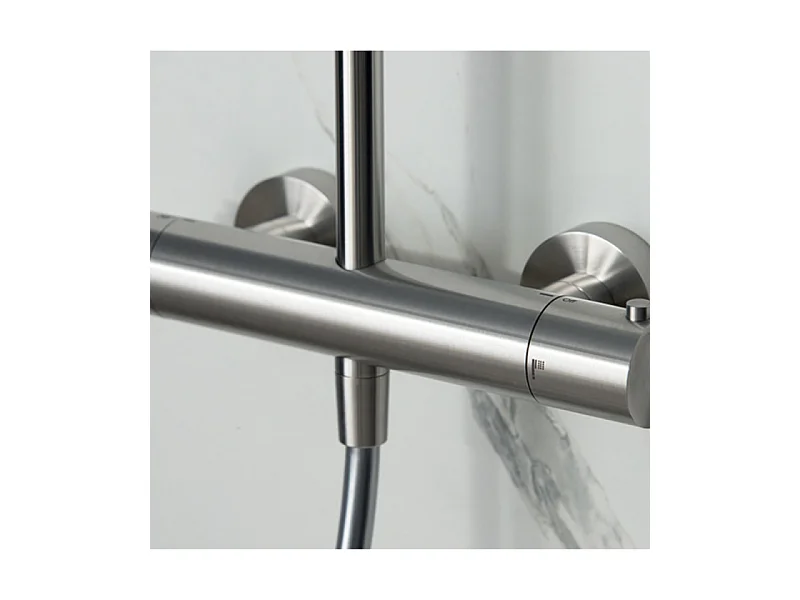 Colonne de douche extérieure murale thermostatique CRISTINA ONDYNA Inox 316 en inox