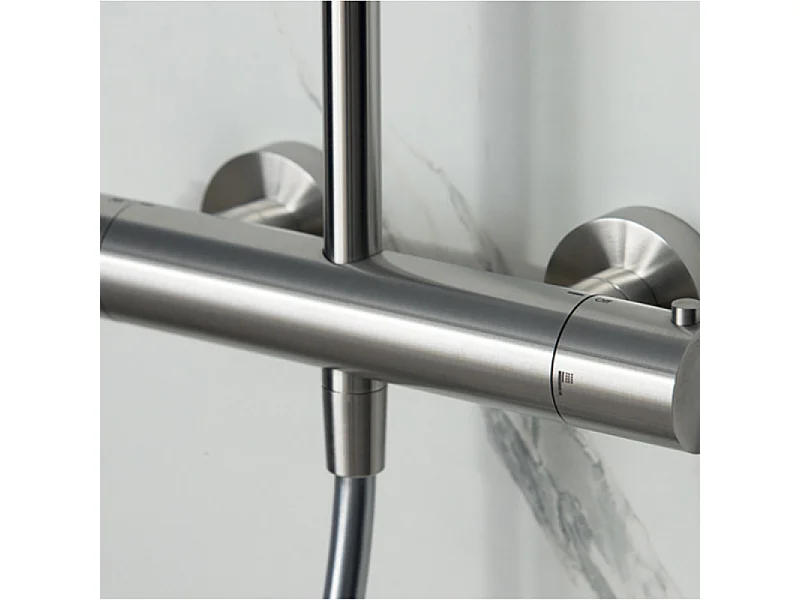 Colonne de douche extérieure murale thermostatique CRISTINA ONDYNA Inox 316 en inox