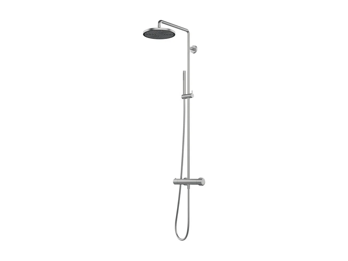 Colonne de douche extérieure murale thermostatique CRISTINA ONDYNA Inox 316 en inox