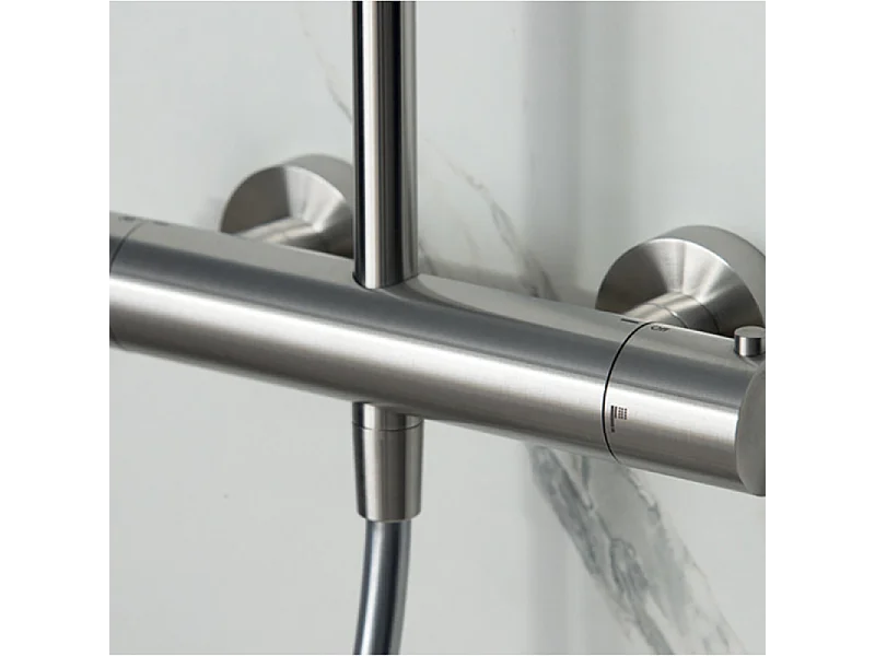 Colonne de douche extérieure murale thermostatique CRISTINA ONDYNA Inox 316 en inox