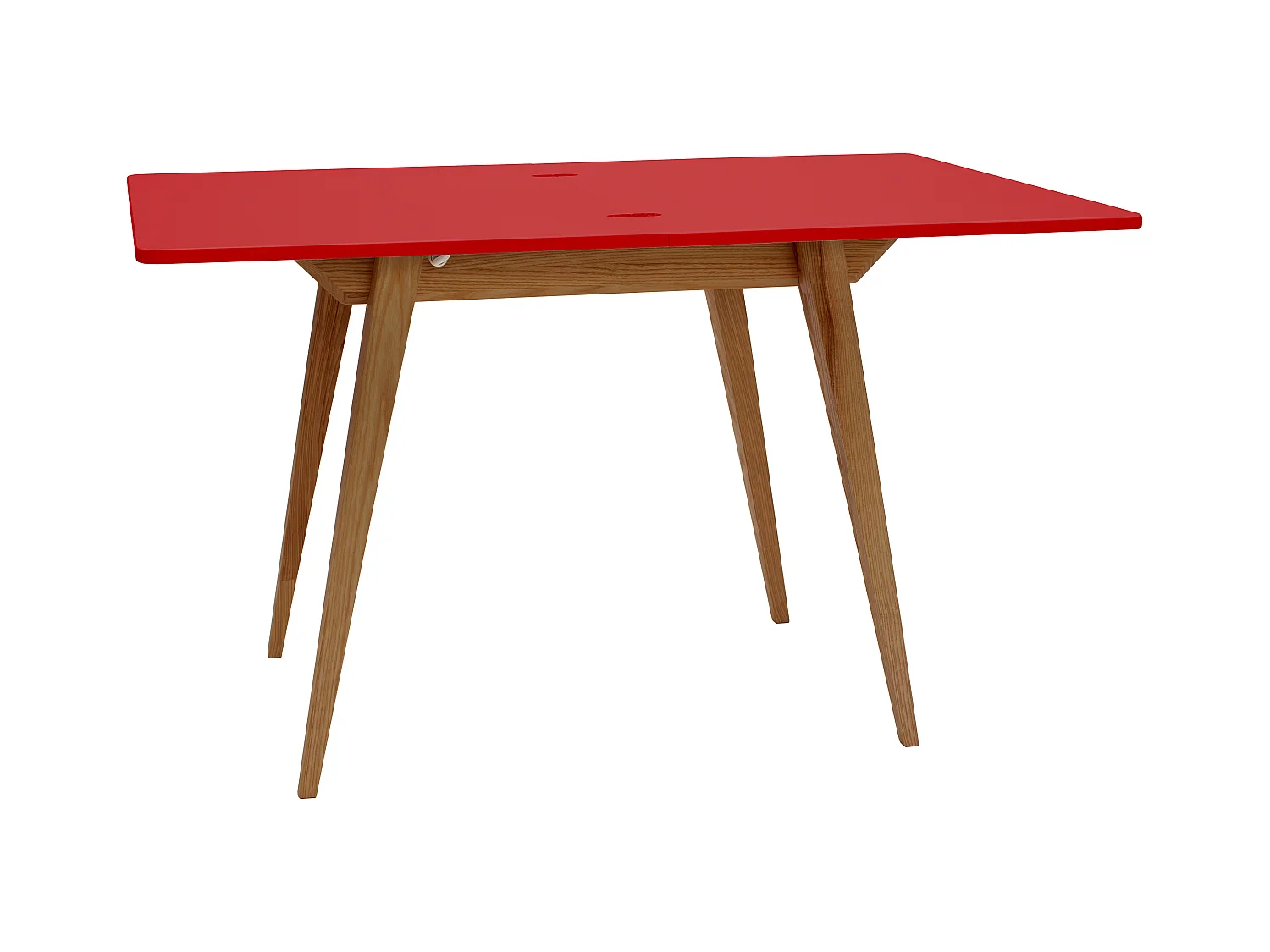 Table à manger extensible 90x65 Envelope Rouge Pur Chêne