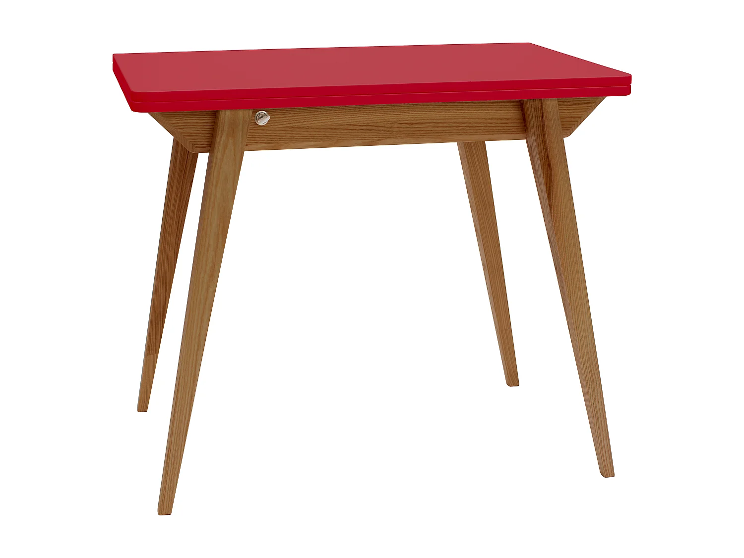 Table à manger extensible 90x65 Envelope Rouge Pur Chêne