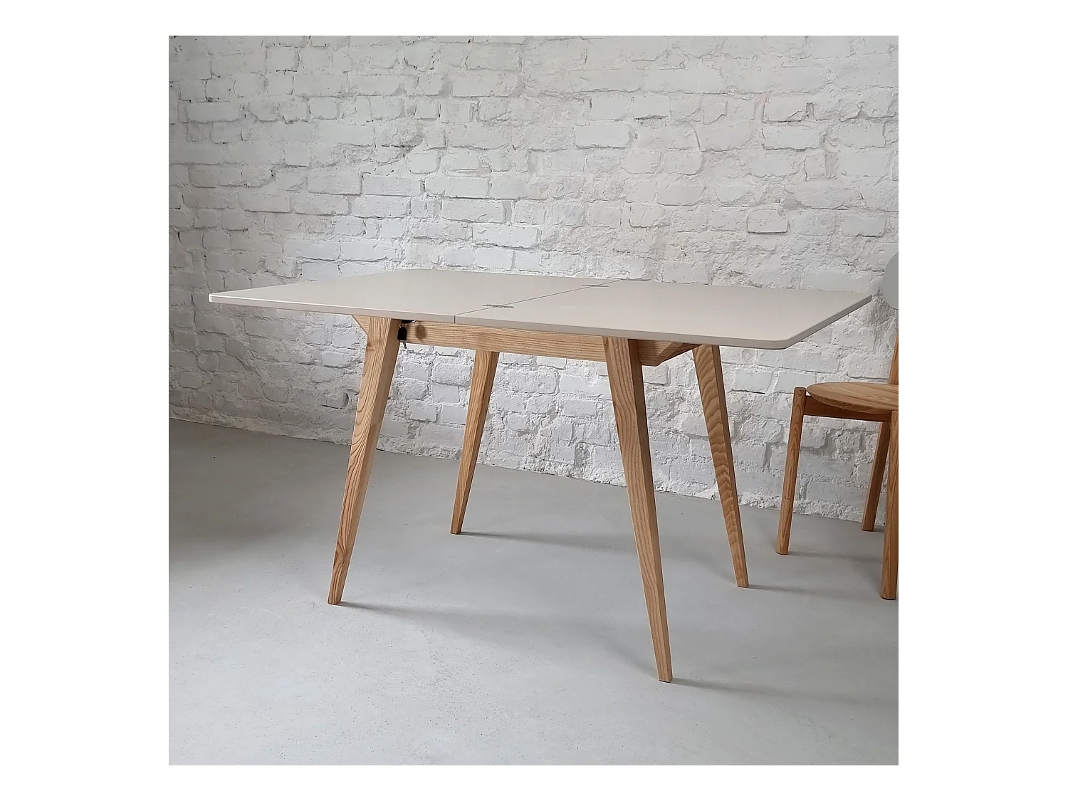 Table à manger extensible 90x65 Envelope Beige Brun
