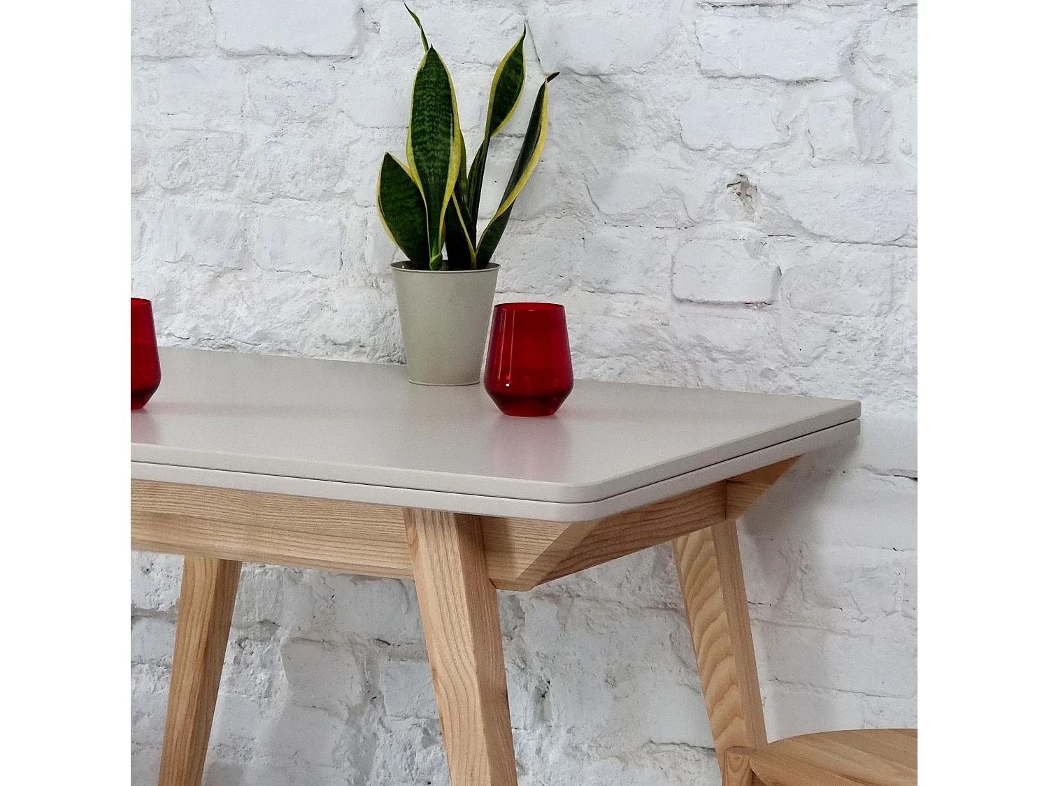 Ausziehbarer Esstisch 90x65 cm Envelope Braun Beige