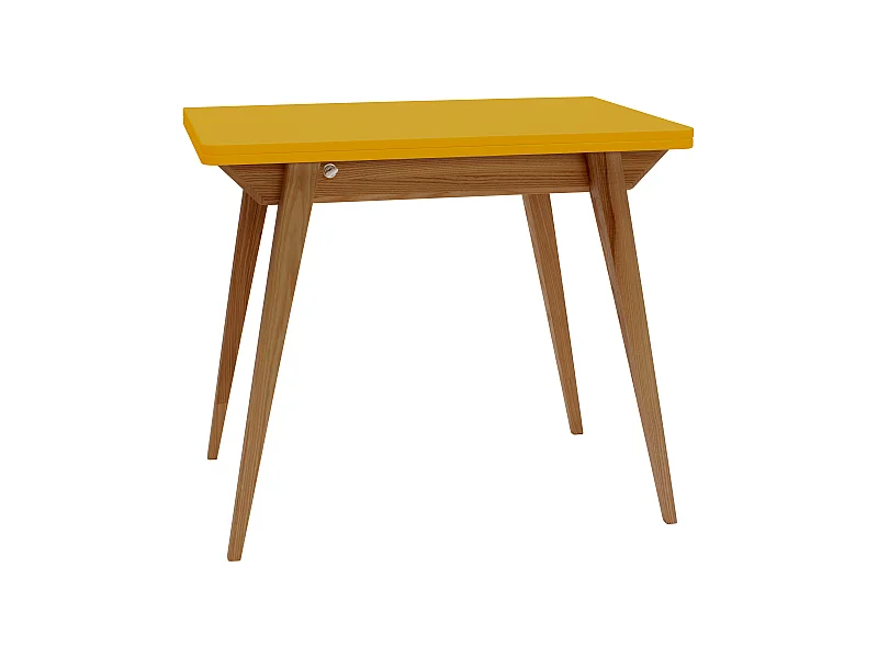Mesa de comedor extensible 90 x 65 cm Envelope Amarillo Retama Roble