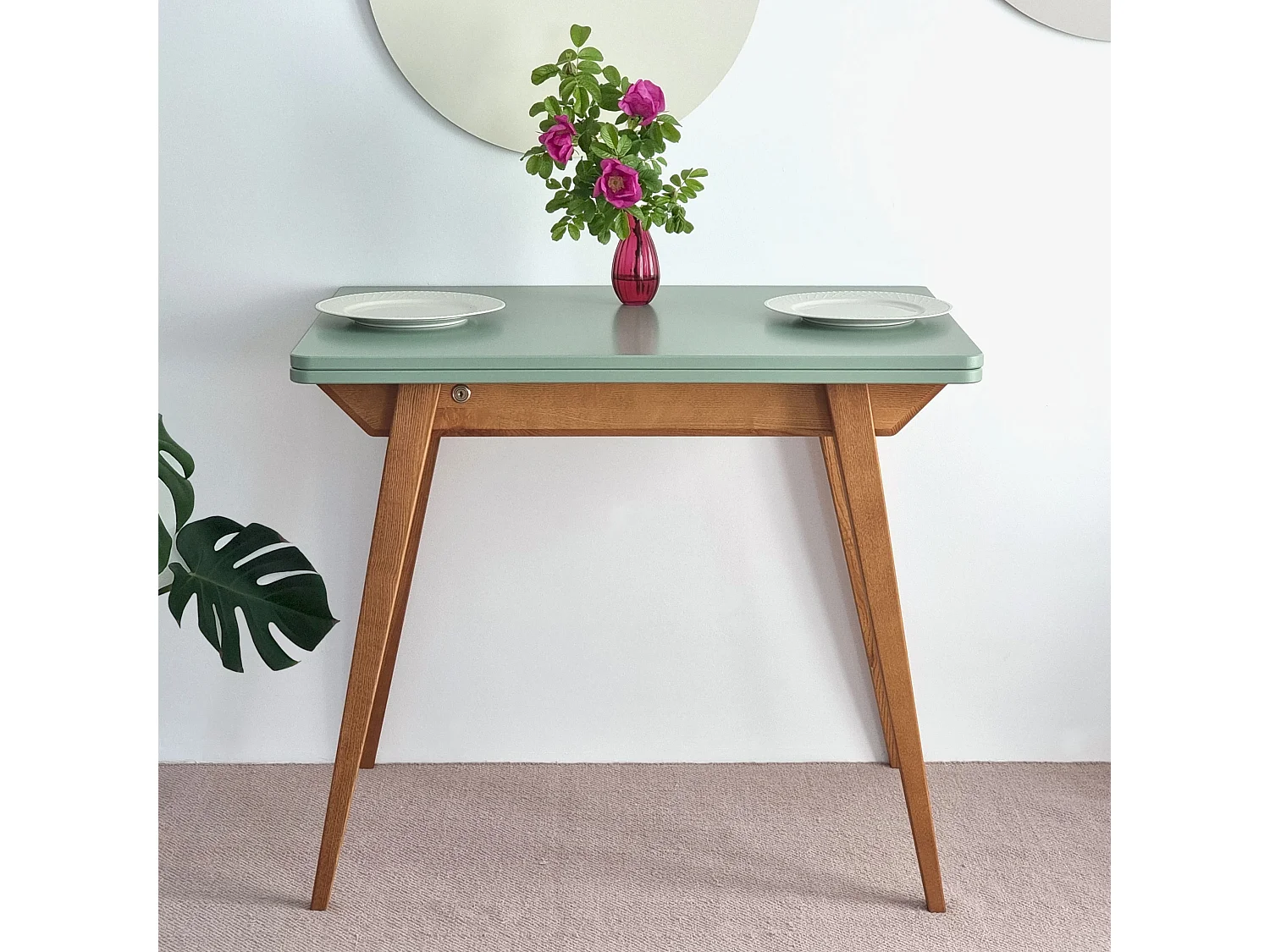 Table à manger extensible 90x65 Envelope Jaune Genët Chêne