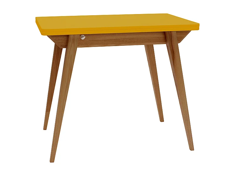 Mesa de comedor extensible 90 x 65 cm Envelope Amarillo Retama Roble