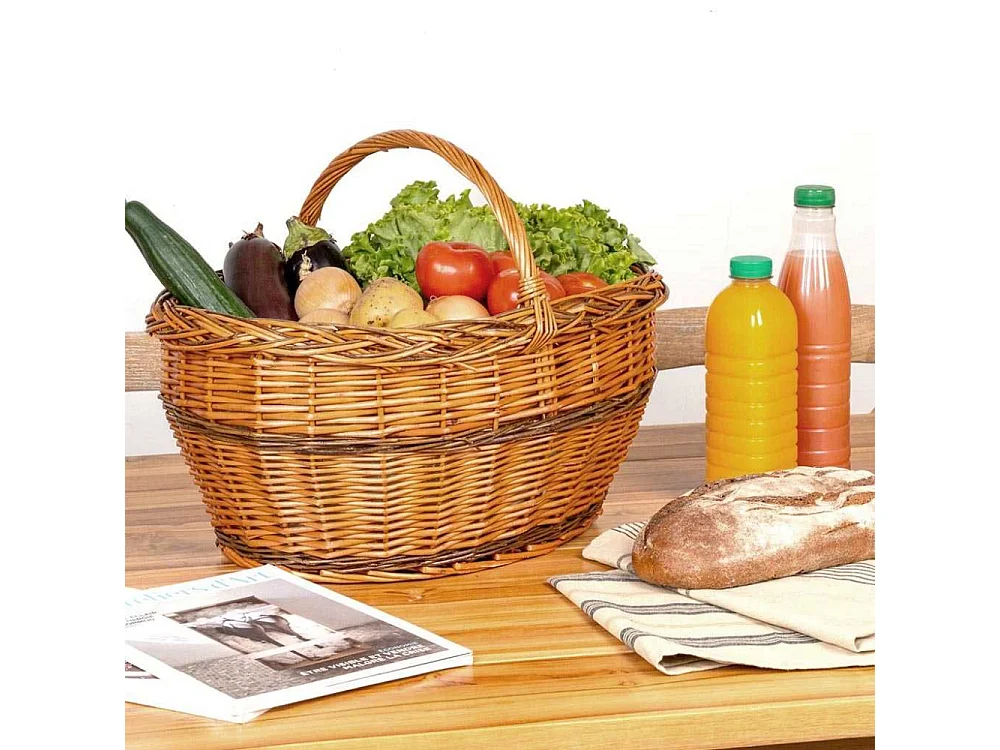 Panier Lucette en osier buff Arrondi