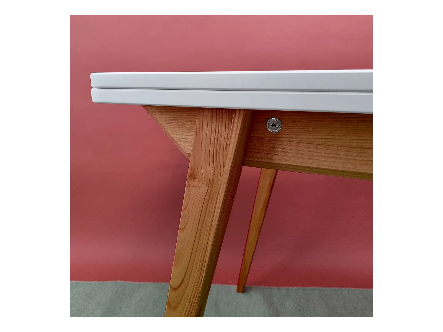 Table à manger extensible 90x65 Envelope Beige Brun Chêne