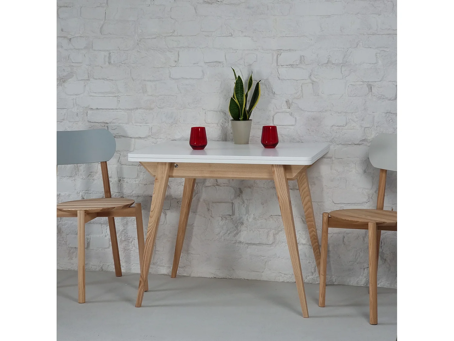 Table à manger extensible 90x65 Envelope Blanc