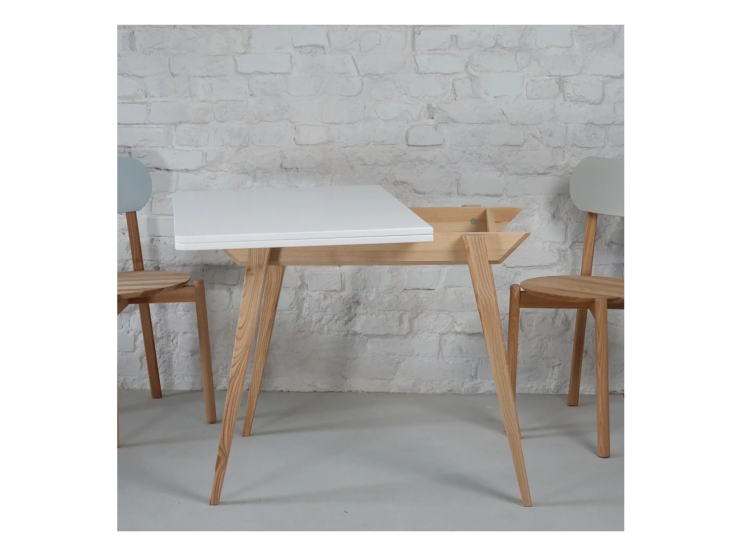 Table à manger extensible 90x65 Envelope Blanc