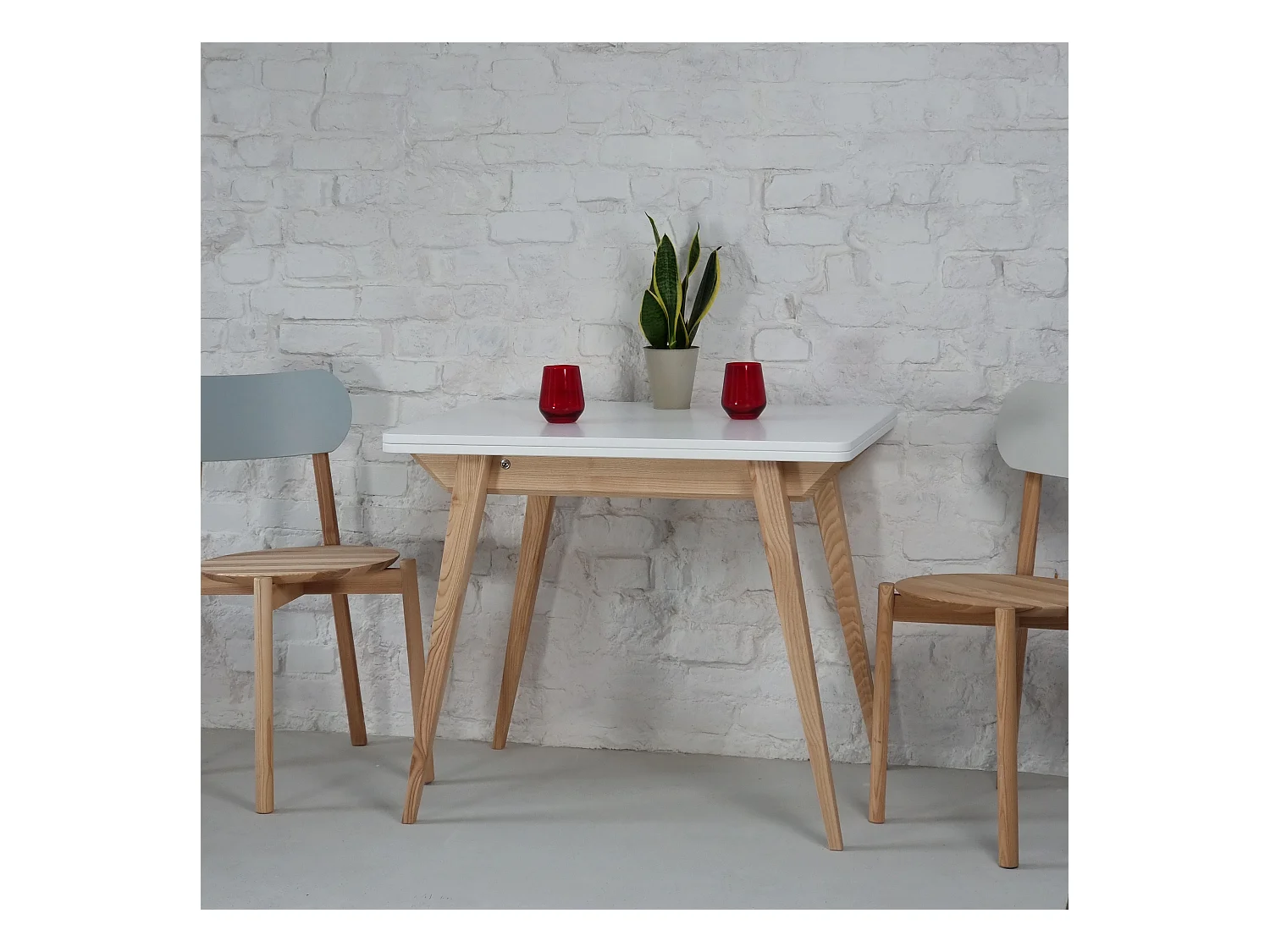 Table à manger extensible 90x65 Envelope Blanc