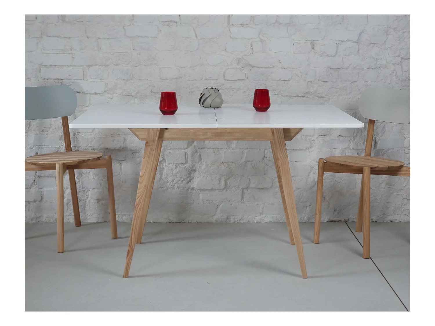 Table à manger extensible 90x65 Envelope Blanc