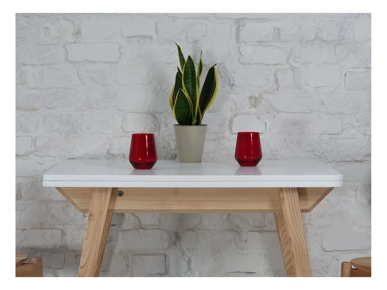 Table à manger extensible 90x65 Envelope Blanc