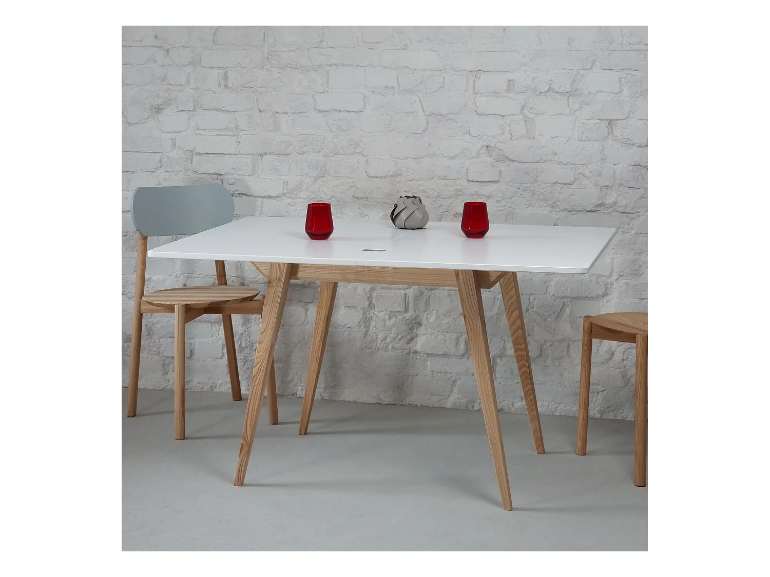 Table à manger extensible 90x65 Envelope Blanc