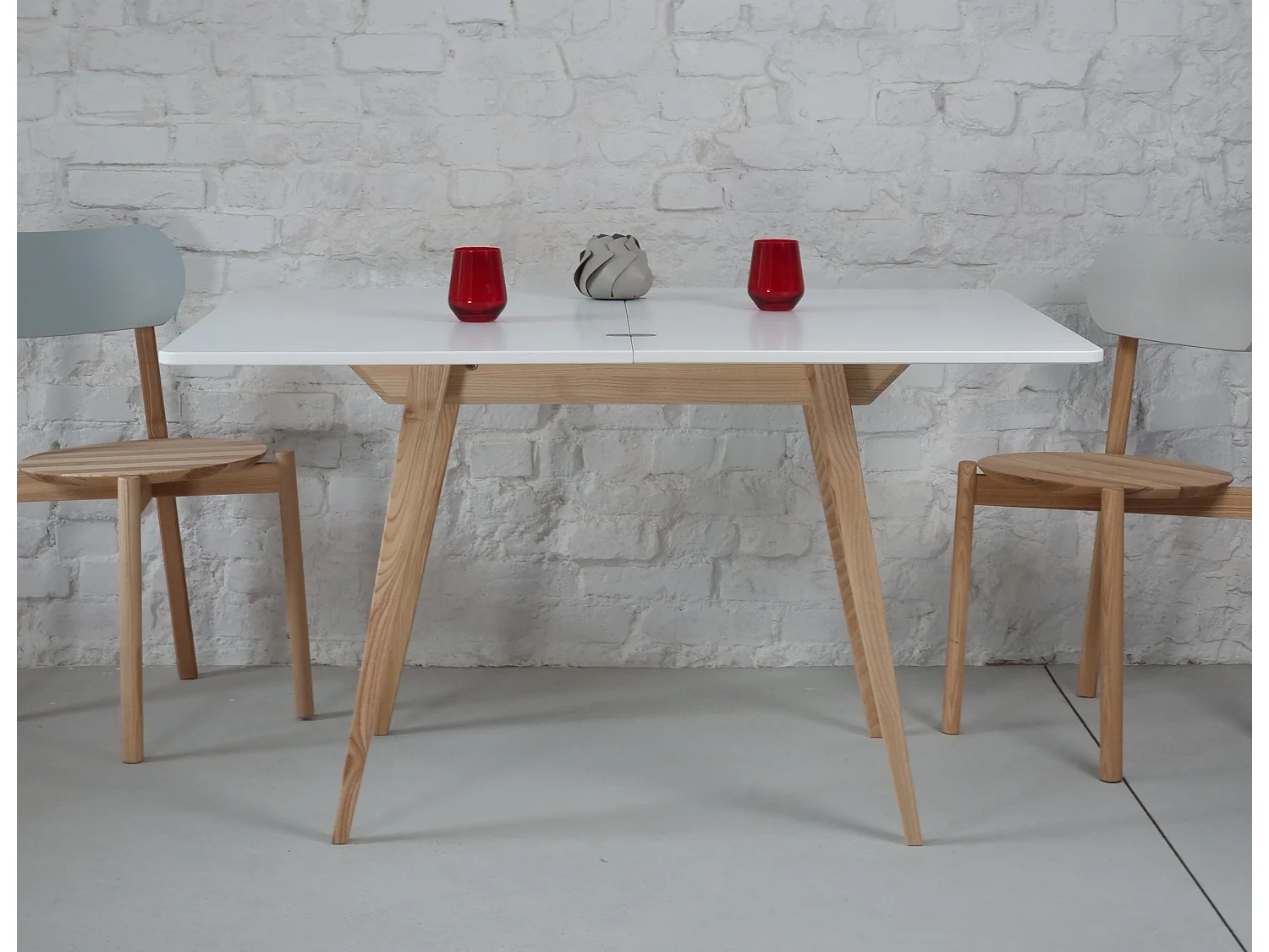 Table à manger extensible 90x65 Envelope Blanc